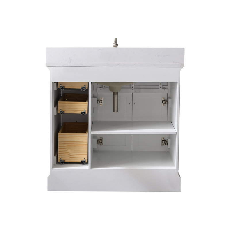 Three Posts™ Currahee 36'' Single Bathroom Vanity with Engineered Stone